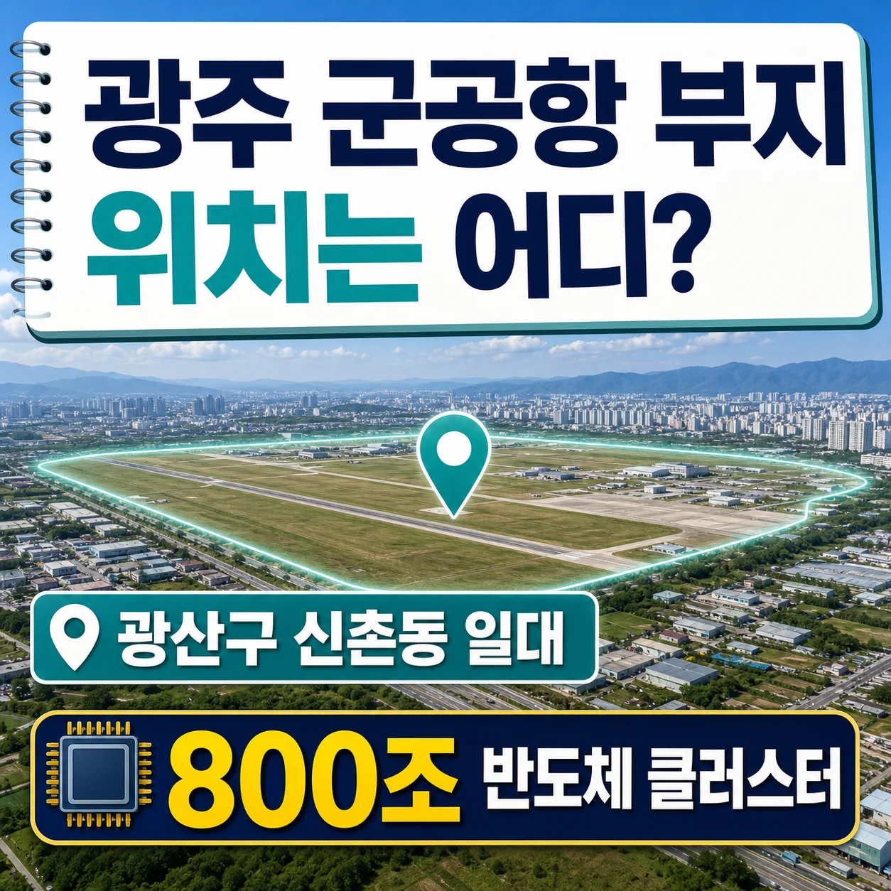 광주 군공항 부지 위치와 호남권 반도체 클러스터 입지를 소개하는 배너 이미지